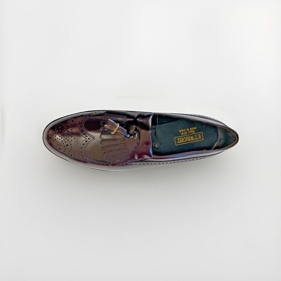 ET Wright Mens Leather Wing Tip Brogue Kiltie Tassel Loafers Burgundy US 9 D NIB main image 9